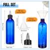 Barydat Squeeze Bottle Twist Top Applicator Empty Hair Oiling Bottle with Funnels Refillable Plastic Liquid Containers for Liquid Hair Oil Shampoo Lotion(8 oz,Blue,12 Pcs) view 2