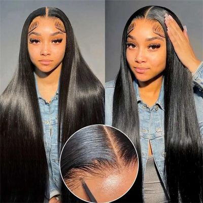 13X6 HD Lace Frontal Human Hair Wigs Malaysian Straight Pre Plucked Glueless Wigs Human Hair Lace Front Wigs