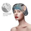 Winter Bear Shower Cap Reusable Double Layered Bath Cap Waterproof Hair Cap with Elastic Band Bathing Hat Spa Salon Shower Hat for Women Men view 4
