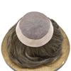 Toupee For Men Human Hair Replacement System Fine Mono Lace Durable Mens Toupee Natural Hairline Mens Hair Piece NPU Monofilament Wig Hair Unit 6"x9"-120% Medium Density#330#3 Dark Brown+30% Grey view 3