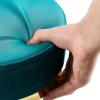 Hydraulic Rolling Salon Stool - Round Leather Cushion Beauty Chair with Gold Stainless Steel Base, 330 Lbs Load Capacity for Spa, Work Office, Massage, Nail, Tattoo - Lifting Wheel Included view 3