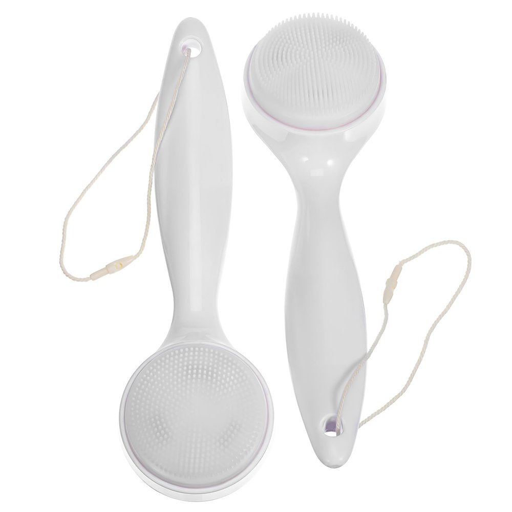 Beatifufu 2pcs Manual Facial Cleansing Brush Handheld Exfoliating Silicone Scrubber for Gentle Skin Care for Men and Women Easy to Clean and Store