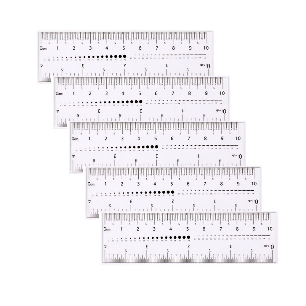 5 Pieces/Set Flexible Nail Art Ruler Transparent Nail Measure Ruler Manicure Ruler Portable Measuring Equipment Tools Clear Nail Measure Ruler Practical Manicure Rule Manicure Accessory For Women