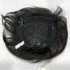 6 Inch Natural Black Straight Human Hair for Men Invisible Forehead Bald Forehead Three BB Clips for Hair Loss (Black) view 1