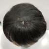 6 Inch Natural Black Straight Human Hair for Men Invisible Forehead Bald Forehead Three BB Clips for Hair Loss (Black) view 3