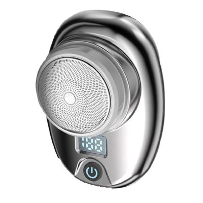 Chamberm Mini Electric Shaver, Pocket Portable Electric Shaver, Portable Travel Washable Electric Shaver, USB Wet and Dry with Led Display, for Home, Car, Travel (Grey)