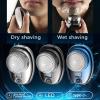 Chamberm Mini Electric Shaver, Pocket Portable Electric Shaver, Portable Travel Washable Electric Shaver, USB Wet and Dry with Led Display, for Home, Car, Travel (Grey) view 2