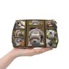 Xsovgoi Pit Bull Dog Leather Makeup Bag Organizer Travel Cosmetic Bag 6.7"X3"X4.3" view 3