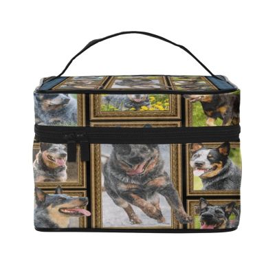 Xsovgoi Australian Cattle Dog Travel Makeup Bag Organizer, Portable Cosmetic Bags, Multi Purpose Pouch Bag