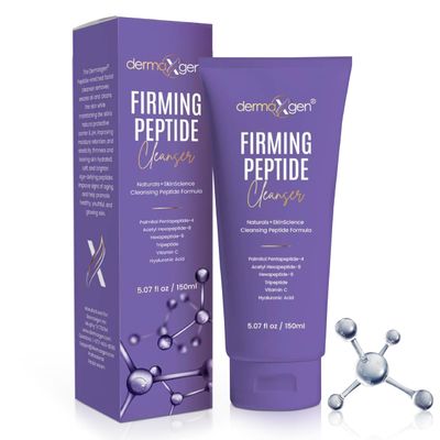 Dermaxgen Firming Peptide Cleanser  5fl oz Multi-Peptide Facial Cleanser with Vitamin C and Hyaluronic Acid  Anti-Aging Gentle Cleanser for Face  Hydrating Face Cleanser for All Skin Types