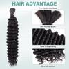 100g 24 Inch Human Braiding Hair Deep Wave Bulk Human Hair for Braiding 2 Bundles/Pack No Weft Human Deep Curly Braiding Hair for Boho Braids Brazilian Virgin Human Hair Extensions Natural Color view 3