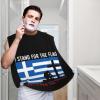 ZKLCRYTR I Stand For The Greece Flag And I Kneel For The Cross Men's Beard Bib Apron Waterproof Smooth Surface Beard Apron Durable Foldable Beard Hair Men's Gift view 2