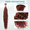Deep Wave Bulk Human Braiding Hair 50g 26 Inch Color 350 Human Braiding Hair for Boho Braids 1 Bundle/Pack No Weft 100 Percent Brazilian Human Braiding Hair Extensions for Micro Braiding view 3