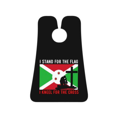 ZKLCRYTR I Stand For The Burundi Flag And I Kneel For The Cross Men's Beard Bib Apron Waterproof Smooth Surface Beard Apron Durable Foldable Beard Hair Men's Gift