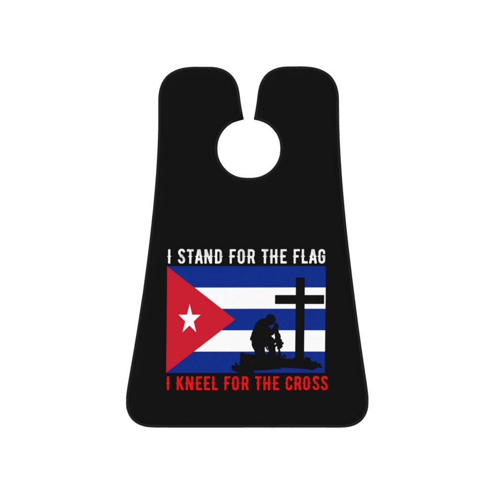 ZKLCRYTR I Stand For The Cuba Flag And I Kneel For The Cross Men's Beard Bib Apron Waterproof Smooth Surface Beard Apron Durable Foldable Beard Hair Men's Gift