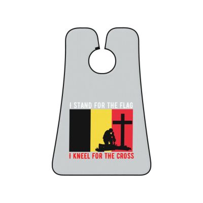 ZKLCRYTR I Stand For The Belgium Flag And I Kneel For The Cross Men's Beard Bib Apron Waterproof Smooth Surface Beard Apron Durable Foldable Beard Hair Men's Gift