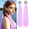 Ponytail Extension With Hair Tie, Colored Hair Extensions, Purple Ponytail Extension, Festival Hair Extensions, Crazy Hair Day, 2 Packs 24 inch view 1