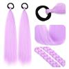 Ponytail Extension With Hair Tie, Colored Hair Extensions, Purple Ponytail Extension, Festival Hair Extensions, Crazy Hair Day, 2 Packs 24 inch view 2