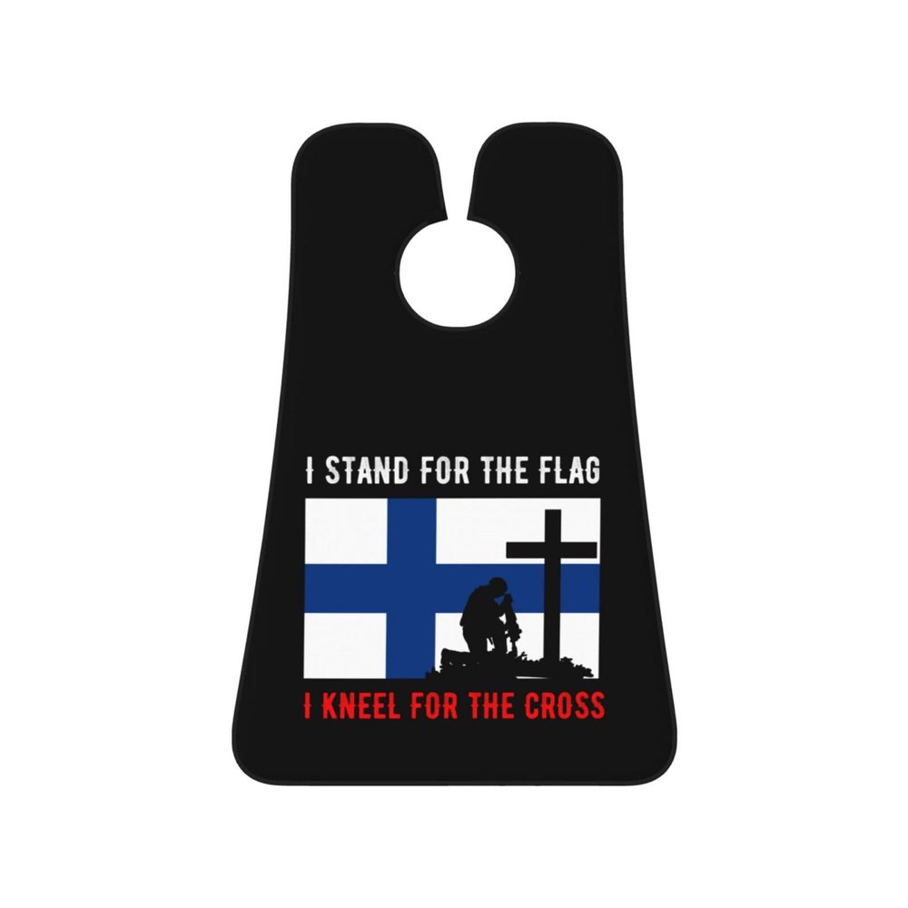 ZKLCRYTR I Stand For The Finland Flag And I Kneel For The Cross Men's Beard Bib Apron Waterproof Smooth Surface Beard Apron Durable Foldable Beard Hair Men's Gift