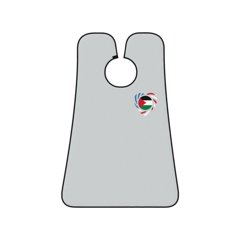 ZKLCRYTR We Heart America And Palestine Love Forever Men's Beard Bib Apron Waterproof Smooth Surface Beard Apron Durable Foldable Beard Hair Men's Gift