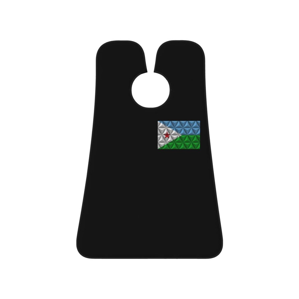 ZKLCRYTR Djibouti Flag With Polygonal Effect Men's Beard Bib Apron Waterproof Smooth Surface Beard Apron Durable Foldable Beard Hair Men's Gift