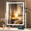 Hasipu Vanity Mirror with Lights, 16" x 20" LED Makeup Mirror, Light up Mirror with Smart Touch 3 Color Modes and Brightness Adjustment, 10X Magnifying Glass,360 Rotation view 1
