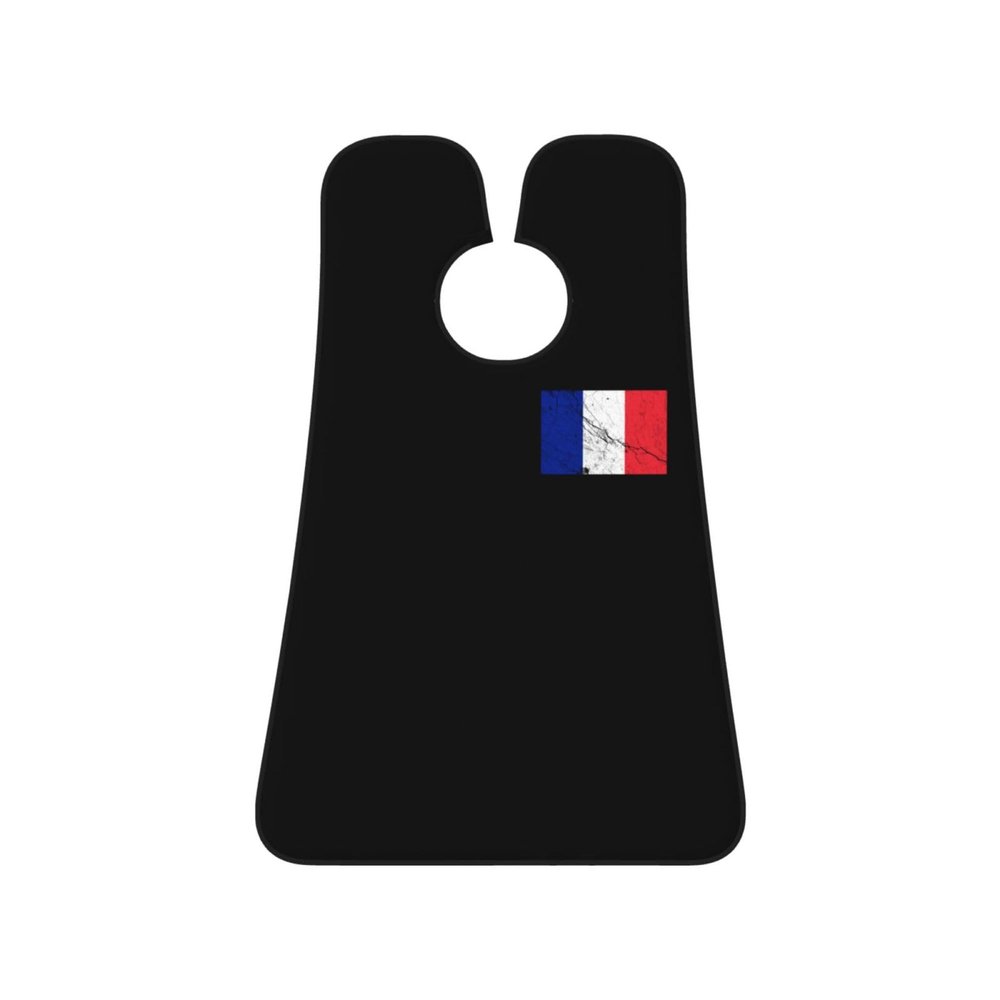 ZKLCRYTR Flag Of France Texture Effect Men's Beard Bib Apron Waterproof Smooth Surface Beard Apron Durable Foldable Beard Hair Men's Gift