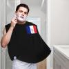 ZKLCRYTR Flag Of France Texture Effect Men's Beard Bib Apron Waterproof Smooth Surface Beard Apron Durable Foldable Beard Hair Men's Gift view 2