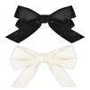 Black White Ribbon Bow Hair Chips for Women Girls Silky Satin Hair Bows Hair Barrettes Hair Acccessories for Teen Girls Toddler Girl French Style Bowknot Hair Bow Clip Hair Pins view 1