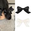 Black White Ribbon Bow Hair Chips for Women Girls Silky Satin Hair Bows Hair Barrettes Hair Acccessories for Teen Girls Toddler Girl French Style Bowknot Hair Bow Clip Hair Pins view 3