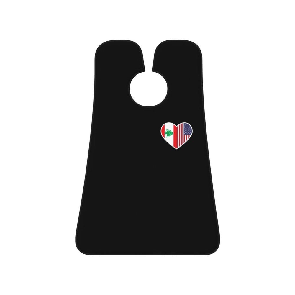 ZKLCRYTR I Love America And Lebanon Men's Beard Bib Apron Waterproof Smooth Surface Beard Apron Durable Foldable Beard Hair Men's Gift