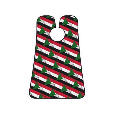 ZKLCRYTR Flag Of Sudan Texture Effect Men's Beard Bib Apron Waterproof Smooth Surface Beard Apron Durable Foldable Beard Hair Men's Gift