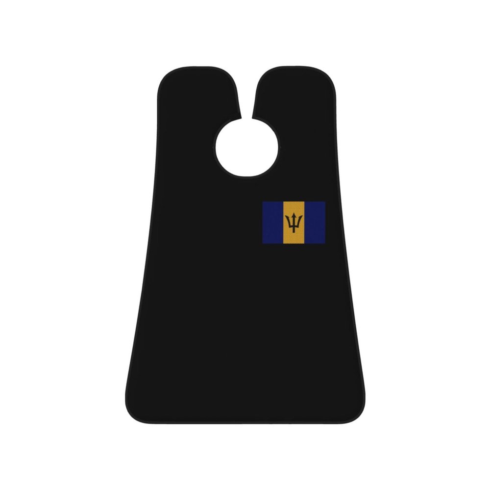ZKLCRYTR Flag Of Barbados Men's Beard Bib Apron Waterproof Smooth Surface Beard Apron Durable Foldable Beard Hair Men's Gift