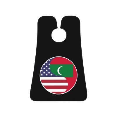 ZKLCRYTR Yin Yang Flag Combination Of America And Maldives Men's Beard Bib Apron Waterproof Smooth Surface Beard Apron Durable Foldable Beard Hair Men's Gift