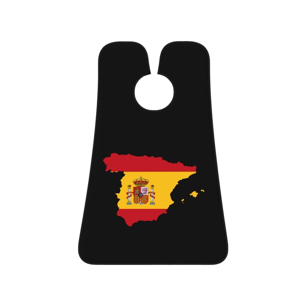 ZKLCRYTR Spain Terrain Map Men's Beard Bib Apron Waterproof Smooth Surface Beard Apron Durable Foldable Beard Hair Men's Gift