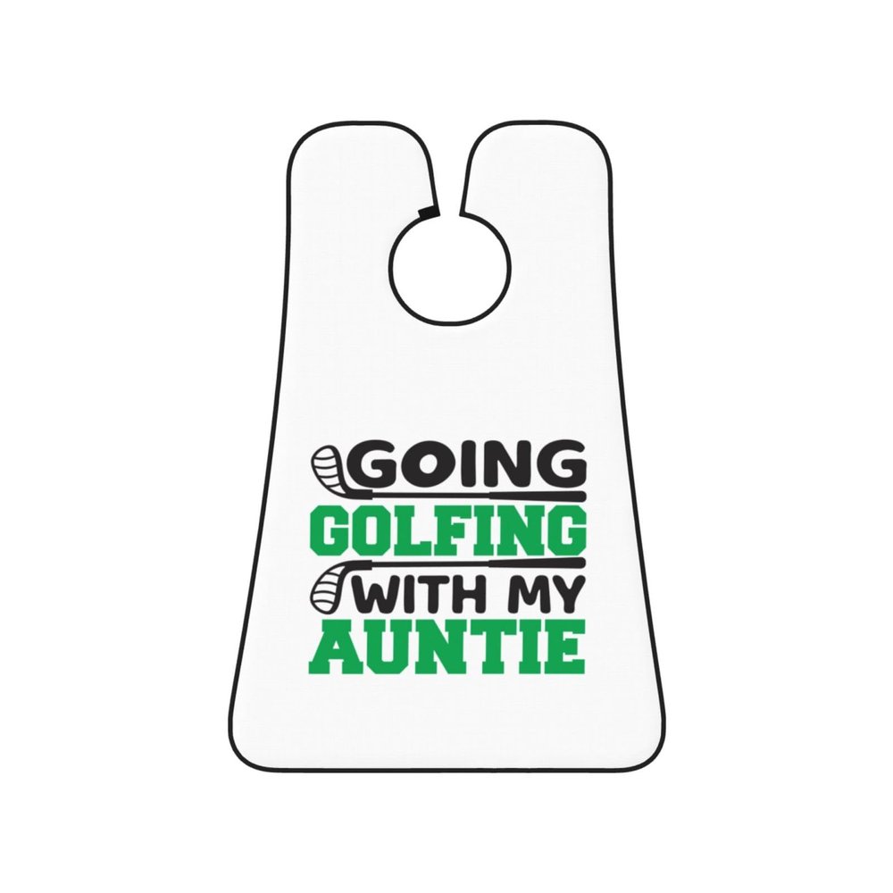 ZKLCRYTR Going Golfing With My Auntie Men's Beard Bib Apron Waterproof Smooth Surface Beard Apron Durable Foldable Beard Hair Men's Gift