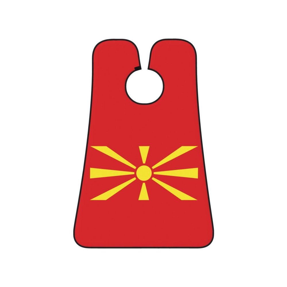 ZKLCRYTR Flag of North Macedonia Men's Beard Bib Apron Waterproof Smooth Surface Beard Apron Durable Foldable Beard Hair Men's Gift