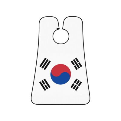 ZKLCRYTR Flag of South Korea Men's Beard Bib Apron Waterproof Smooth Surface Beard Apron Durable Foldable Beard Hair Men's Gift