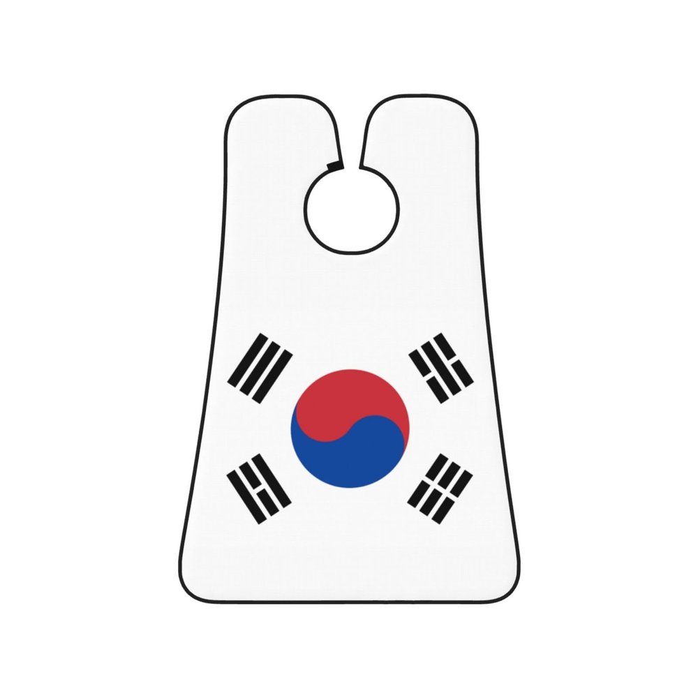 ZKLCRYTR Flag of South Korea Men's Beard Bib Apron Waterproof Smooth Surface Beard Apron Durable Foldable Beard Hair Men's Gift