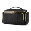BAGSMART Travel Toiletry Bag, Large Wide-open Travel Bag for Toiletries, Makeup Cosmetic Travel Bag with Handle-Black view 1