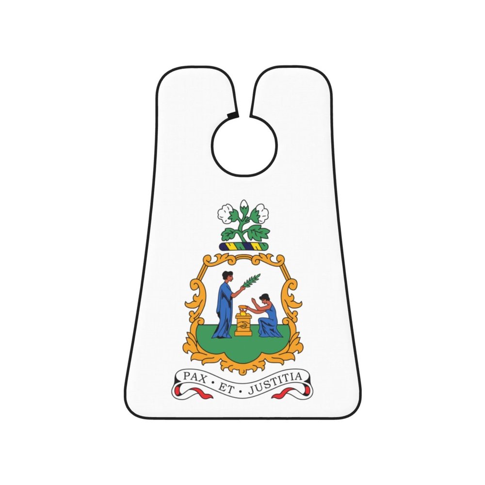 ZKLCRYTR Coat of arms of Saint Vincent and the Grenadines Men's Beard Bib Apron Waterproof Smooth Surface Beard Apron Durable Foldable Beard Hair Men's Gift