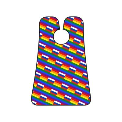 ZKLCRYTR Russia Rainbow Flag Men's Beard Bib Apron Waterproof Smooth Surface Beard Apron Durable Foldable Beard Hair Men's Gift