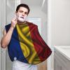 ZKLCRYTR Silk Style Flag Of Romania Men's Beard Bib Apron Waterproof Smooth Surface Beard Apron Durable Foldable Beard Hair Men's Gift view 2