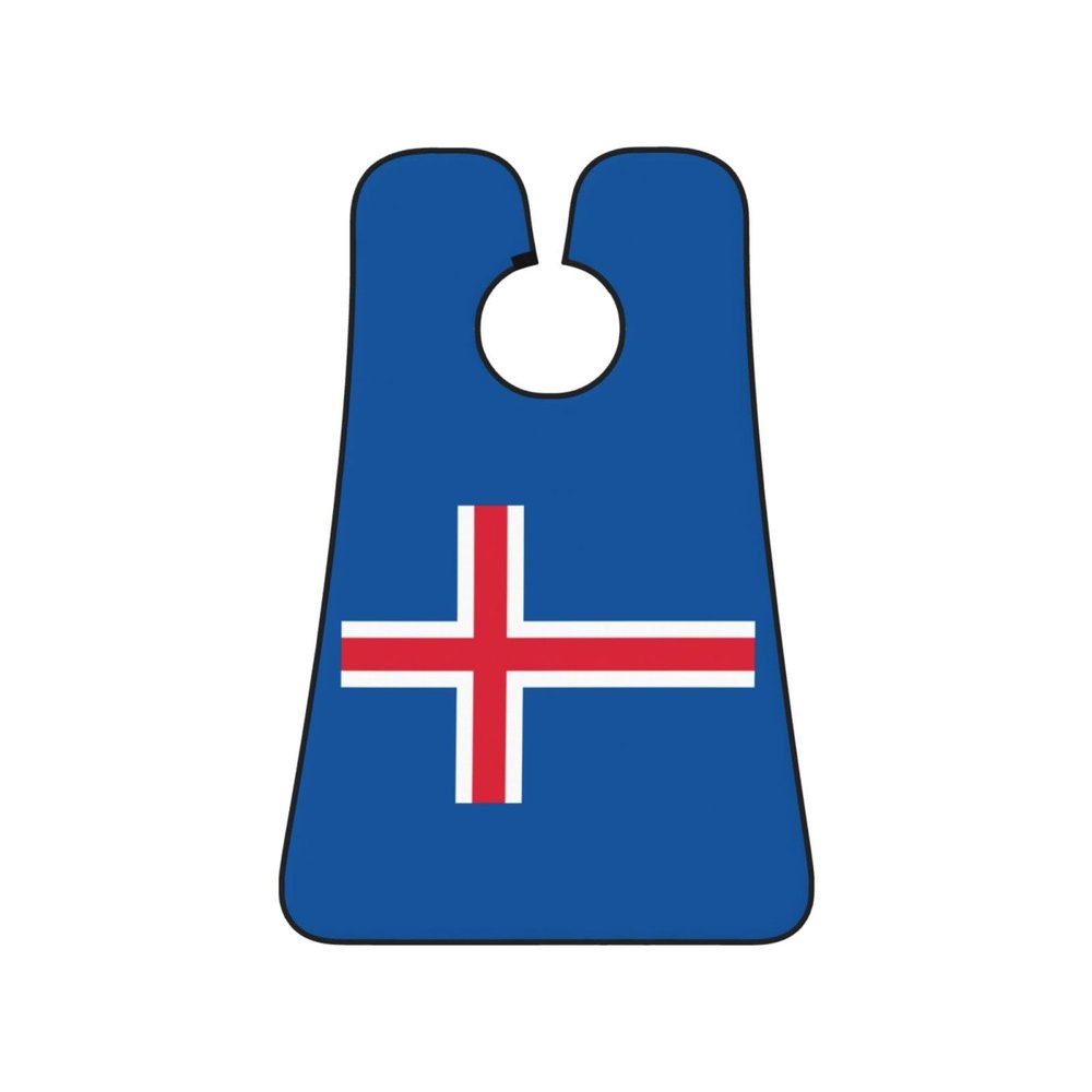 ZKLCRYTR Flag of Iceland Men's Beard Bib Apron Waterproof Smooth Surface Beard Apron Durable Foldable Beard Hair Men's Gift