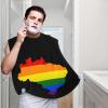 ZKLCRYTR LGBT Flag Map Of Brazil Men's Beard Bib Apron Waterproof Smooth Surface Beard Apron Durable Foldable Beard Hair Men's Gift view 2