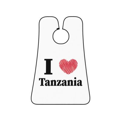 ZKLCRYTR I Love Tanzania Men's Beard Bib Apron Waterproof Smooth Surface Beard Apron Durable Foldable Beard Hair Men's Gift
