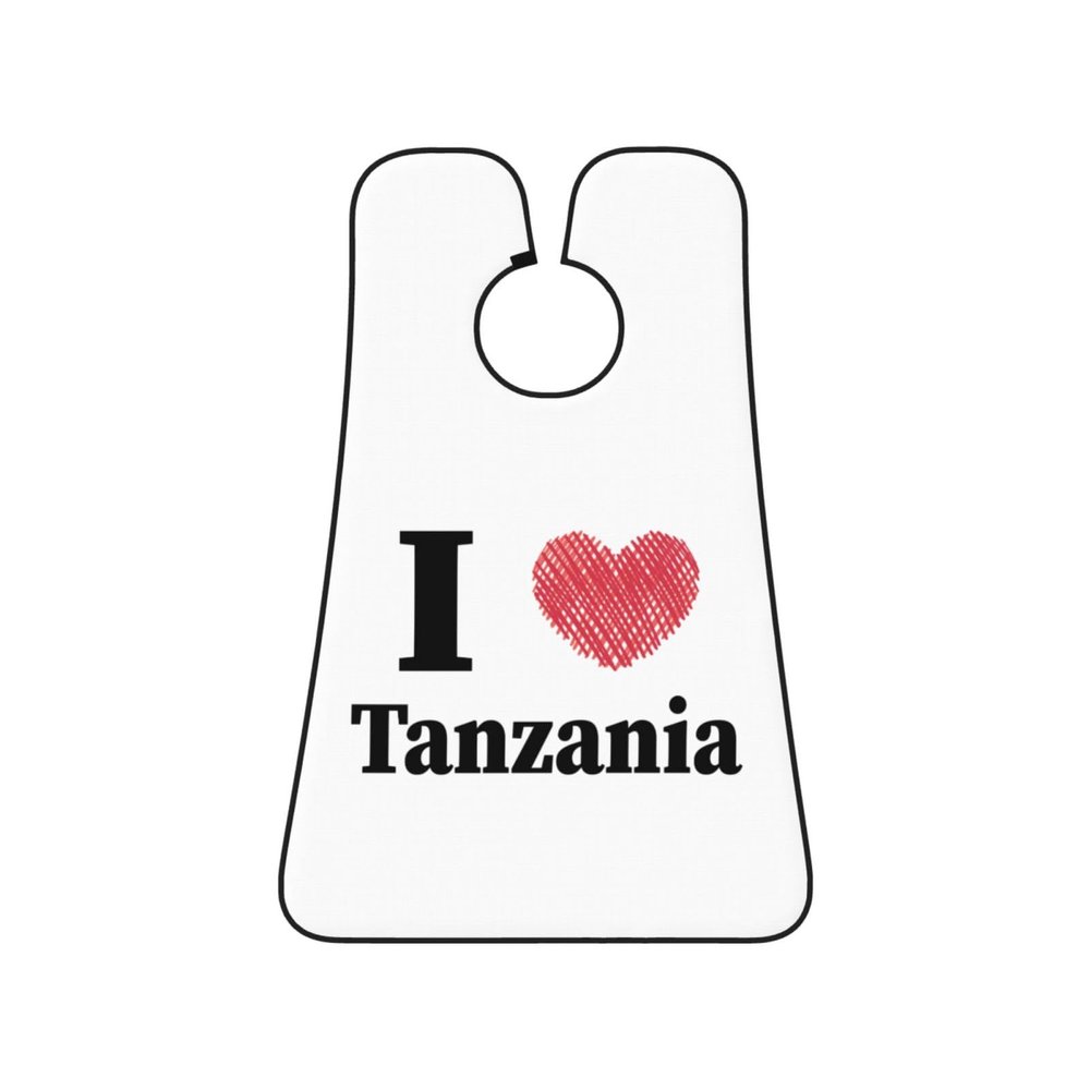 ZKLCRYTR I Love Tanzania Men's Beard Bib Apron Waterproof Smooth Surface Beard Apron Durable Foldable Beard Hair Men's Gift