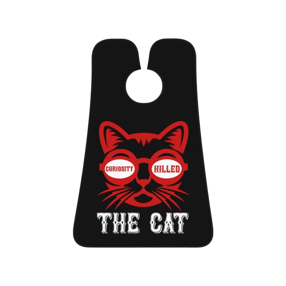 ZKLCRYTR Curiosity Hilled The Cat Men's Beard Bib Apron Waterproof Smooth Surface Beard Apron Durable Foldable Beard Hair Men's Gift