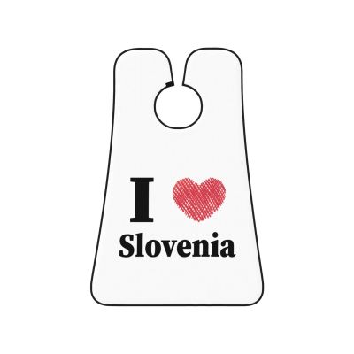 ZKLCRYTR I Love Slovenia Men's Beard Bib Apron Waterproof Smooth Surface Beard Apron Durable Foldable Beard Hair Men's Gift