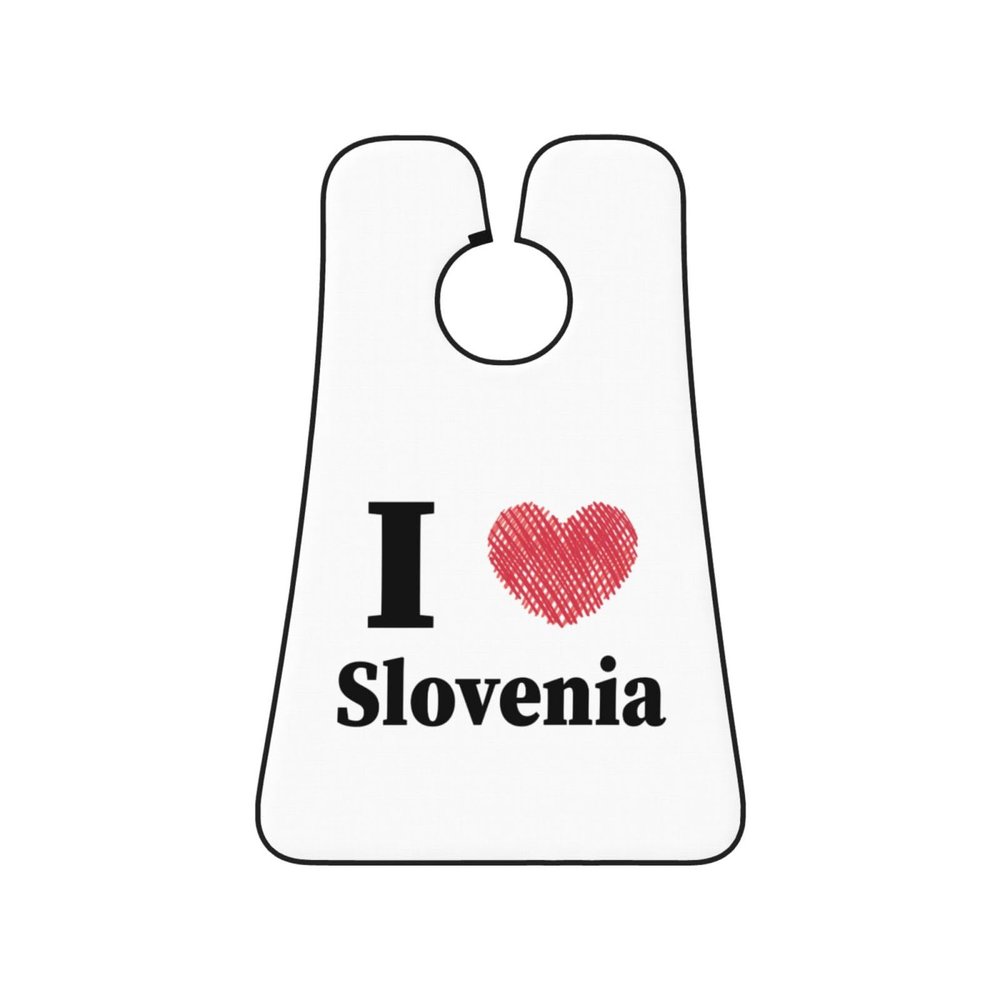 ZKLCRYTR I Love Slovenia Men's Beard Bib Apron Waterproof Smooth Surface Beard Apron Durable Foldable Beard Hair Men's Gift